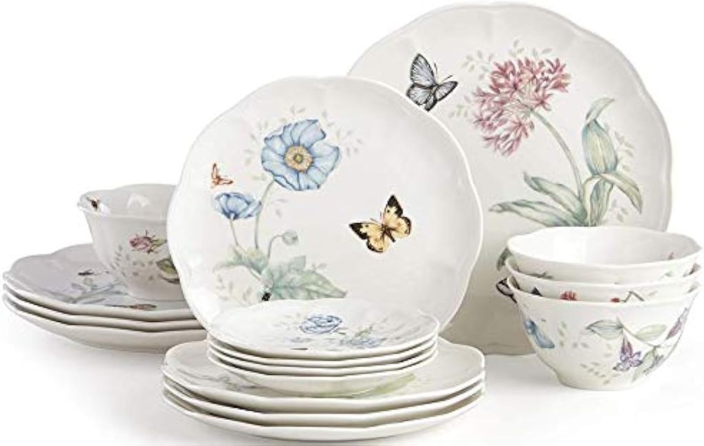 Lenox Classic Butterfly Meadow 16-Piece Porcelain Dinnerware Set