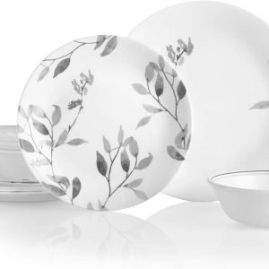 Corelle Boutique Misty Leaves 12-Piece Dinnerware Set