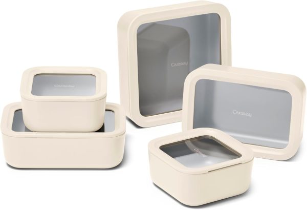 Caraway 13-Piece Glass Food Storage Set with Lids & Organizer