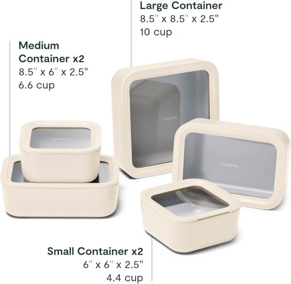 Caraway 13-Piece Glass Food Storage Set with Lids & Organizer