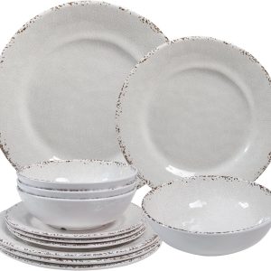 Farmhouse Melamine Dinnerware Set for 4