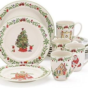 Lenox Holiday Illustrations 12-Piece Porcelain Dinnerware Set