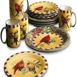 Lenox Winter Greetings Everyday Cardinal 12-Piece Stoneware Dinnerware Set