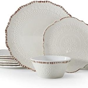Pfaltzgraff Chateau 12-Piece White Melamine Dinnerware Set