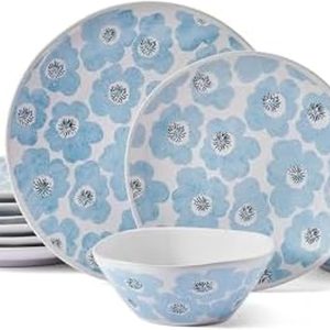 Pfaltzgraff Radiant Floral Bloom 12-Piece Stoneware Dinnerware Set