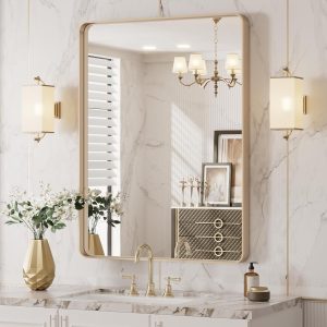 LOAAO 20”x30” Gold Bathroom Mirror