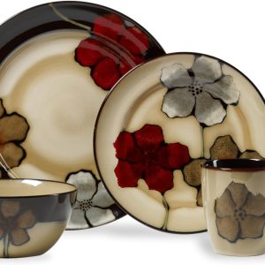Pfaltzgraff Painted Poppies 16-Piece Stoneware Dinnerware Set