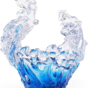 Hand-Blown Glass Wave Sculpture Bowl