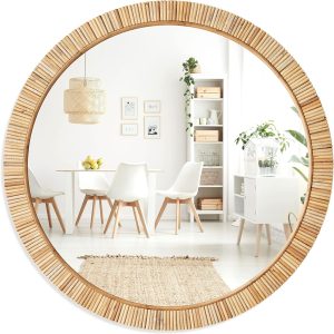 Barnyard Designs Rattan Bathroom Mirror
